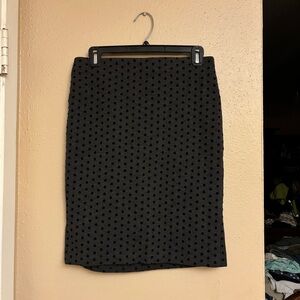 Grey Polka Dot Pencil Skirt